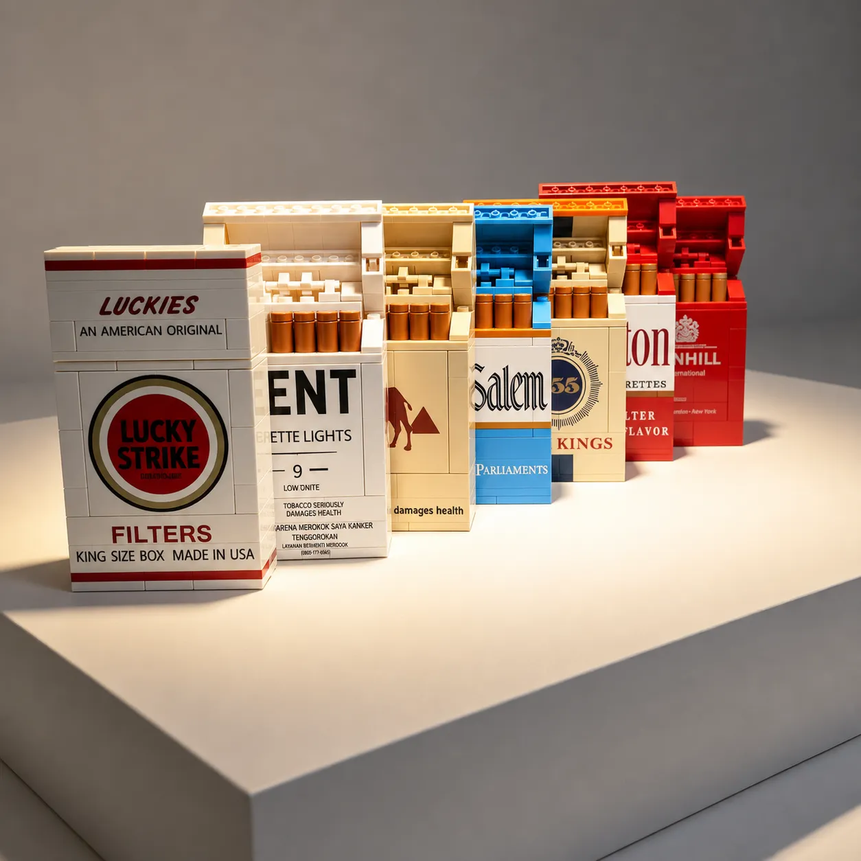 The complete seven-kit collection displayed together